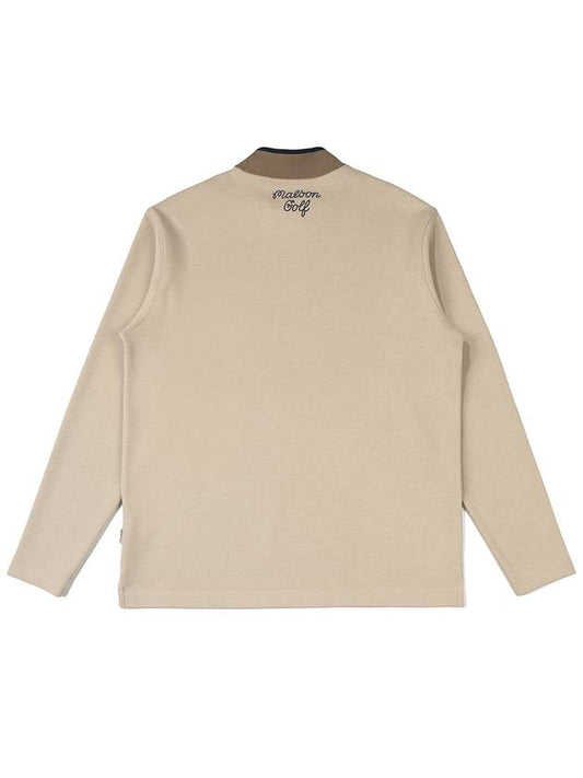 High neck bucket long sleeve t shirt BEIGE MAN - MALBON GOLF - BALAAN 2