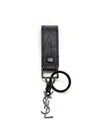 Monogram Logo Crocodile Leather Key Holder Black - SAINT LAURENT - BALAAN 1