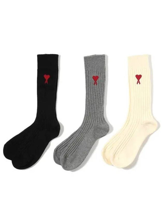 Heart Logo 3 Pack Socks - AMI - BALAAN 2