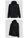 Lens Wappen Oversized Shirt Hooded Anorak Black - CP COMPANY - BALAAN 5