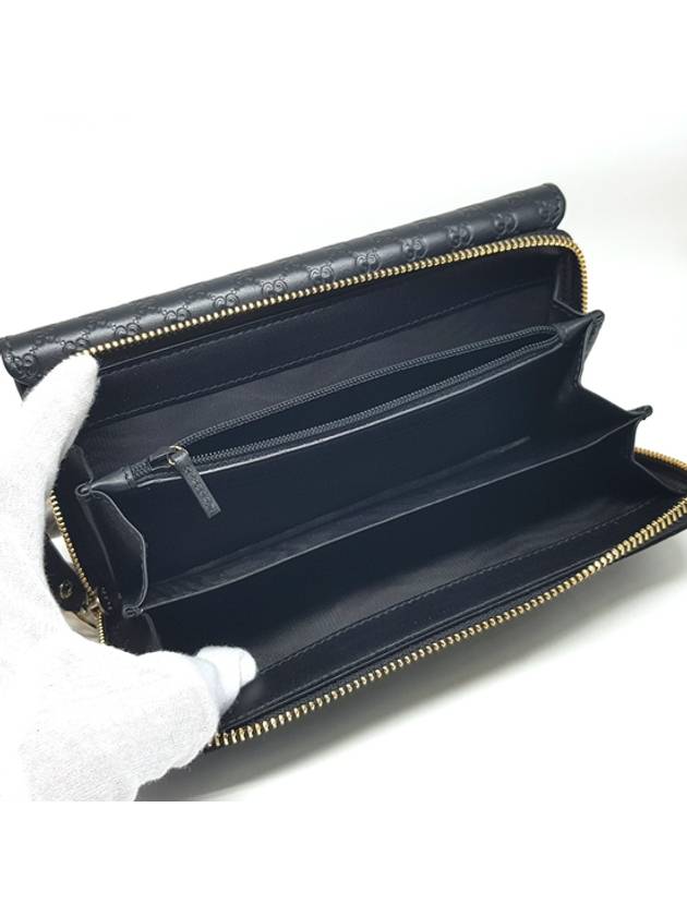 GG Microshima Leather Flap Long Wallet Black - GUCCI - BALAAN 5