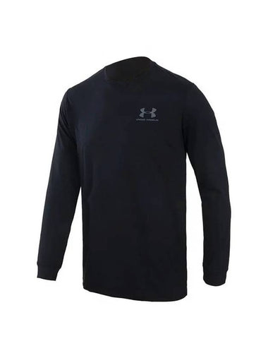 Sports Style Left Chest Long Sleeve T-Shirt Black - UNDER ARMOUR - BALAAN 1