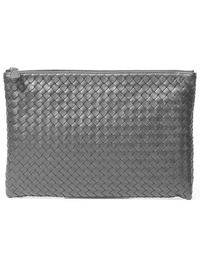 Intrecciato Document Clutch Bag Grey - BOTTEGA VENETA - BALAAN 2