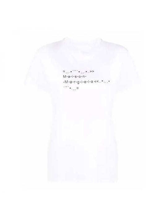 Women's Emoji Logo Font Generator Short Sleeve T-Shirt White - MAISON MARGIELA - BALAAN 2