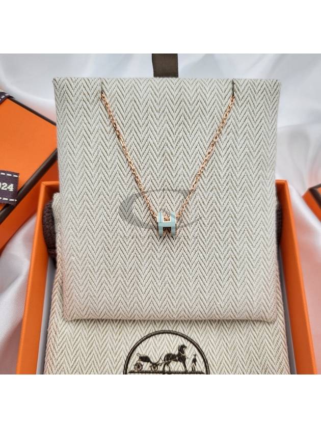 Mini Pop H Pendant Necklace Rose Gold - HERMES - BALAAN 7