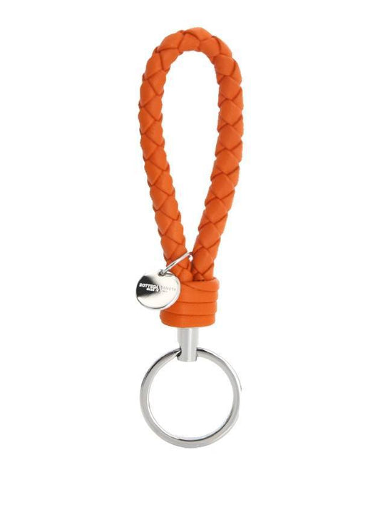 Intrecciato Leather Key Holder Orange - BOTTEGA VENETA - BALAAN 1