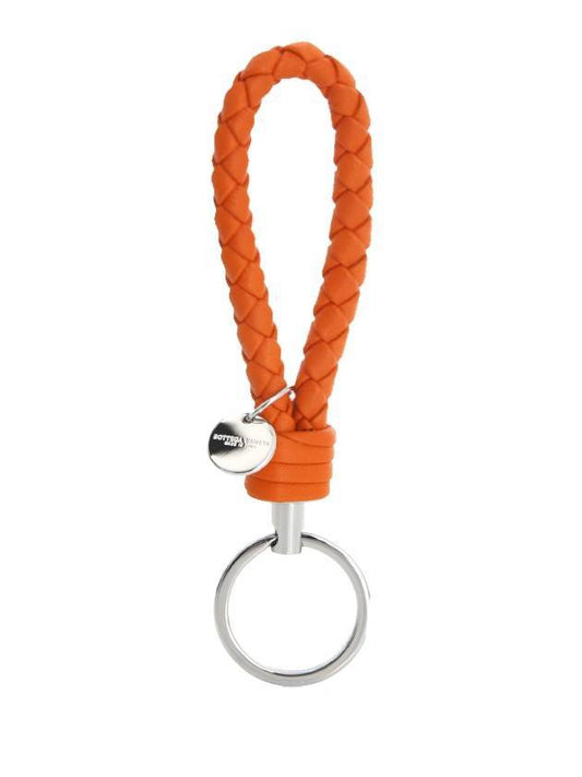 Intrecciato Logo Tag Leather Key Holder Orange - BOTTEGA VENETA - BALAAN 1