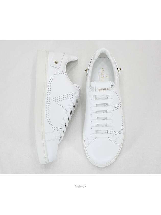 Men's Leather V Logo Backnet Low Top Sneakers White - VALENTINO - BALAAN 2