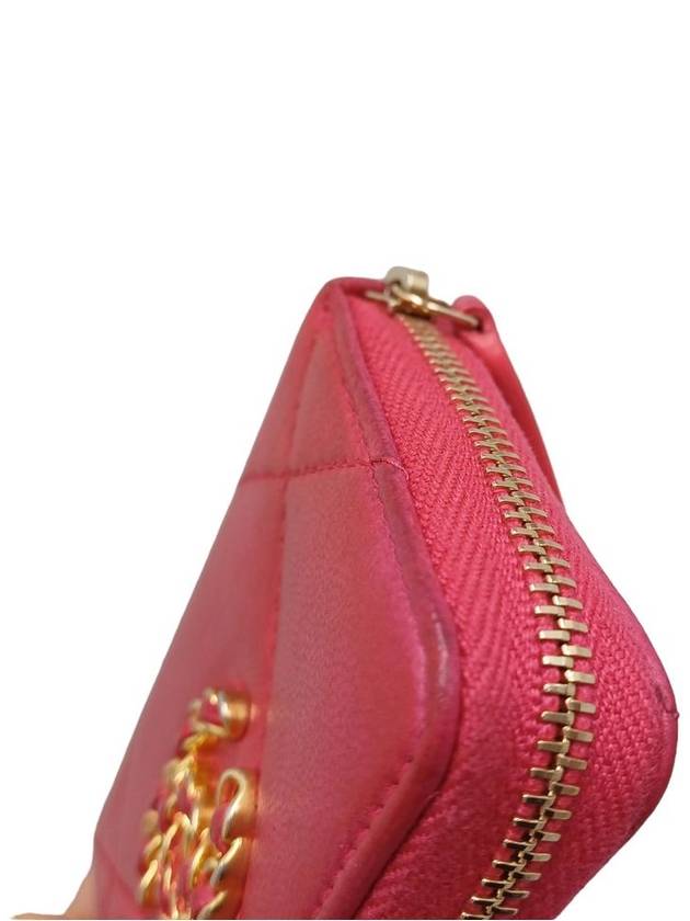 Women AP0949 19 Pink Zipper Coin Card Wallet - CHANEL - BALAAN 9