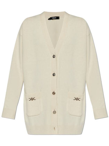 Versace Long Cardigan, Women's, Cream - VERSACE - BALAAN 1