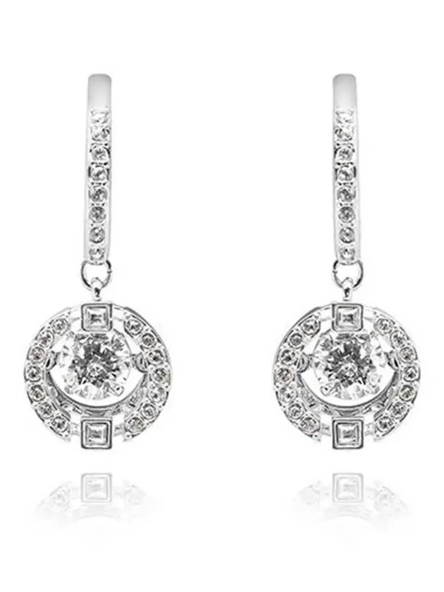 Una Drop Crystal Pierced Earrings Silver - SWAROVSKI - BALAAN 4