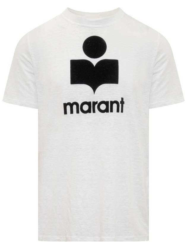 Karman Logo Print Linen Short Sleeve T-Shirt White - ISABEL MARANT - BALAAN 2