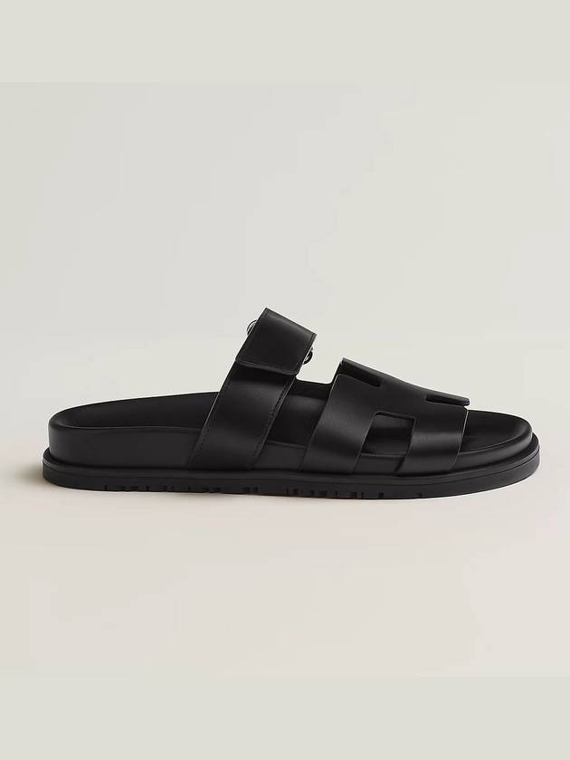 Chypre Calfskin Sandals Black - HERMES - BALAAN 4