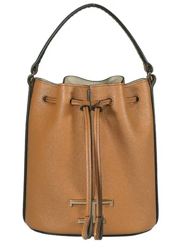 T Timeless Leather Micro Logo Bucket Bag Camel - TOD'S - BALAAN 2