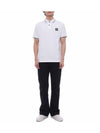 Stretch Cotton Pique Short Sleeve Polo Shirt White - STONE ISLAND - BALAAN 4