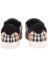 Checked Leather Suede Low Top Sneakers Black - BURBERRY - BALAAN 5