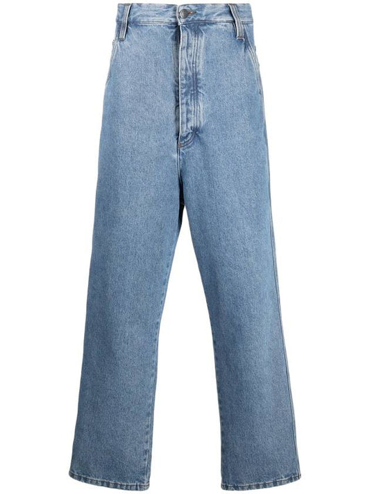 Men's Alex Straight Jeans Bleach Blue - AMI - BALAAN 1