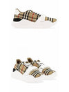 Vintage Check And Leather Sneakers White Archive Beige - BURBERRY - BALAAN 5