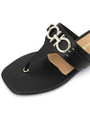 Gancini Flip Flops Black - SALVATORE FERRAGAMO - BALAAN 8