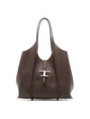 T Timeless Leather Medium Shopping Tote Bag Brown - TOD'S - BALAAN 2