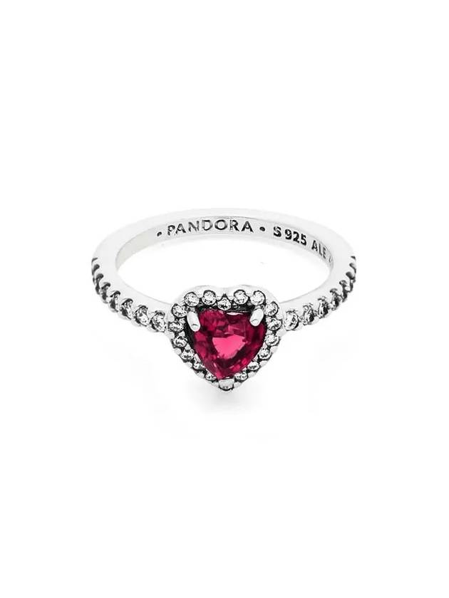 Elevated Heart Ring Red Silver - PANDORA - BALAAN 2