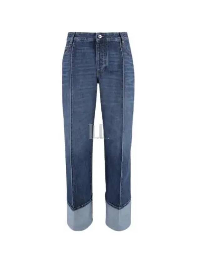 Curved Shape Denim Jeans Mid Blue - BOTTEGA VENETA - BALAAN 2