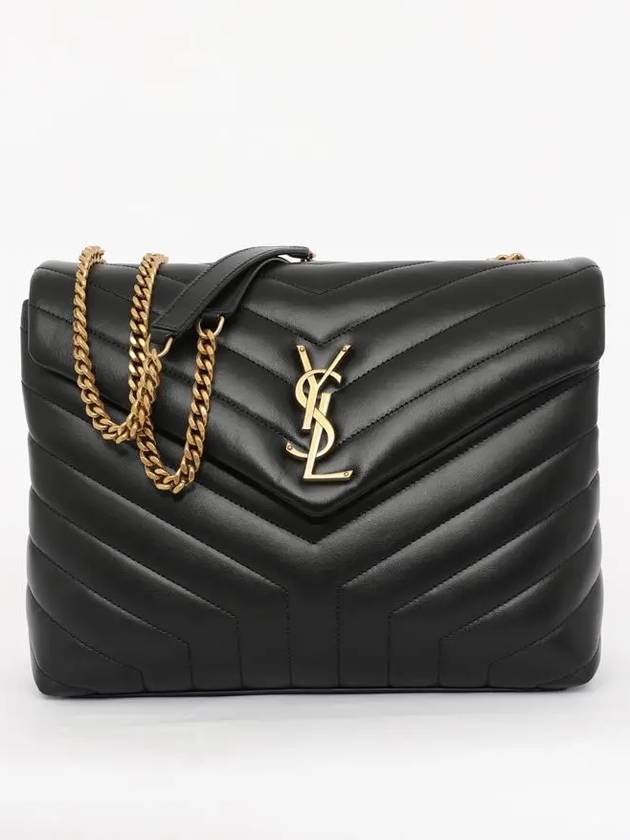 Loulou Matelasse Quilted Y Leather Medium Shoulder Bag Black - SAINT LAURENT - BALAAN 2