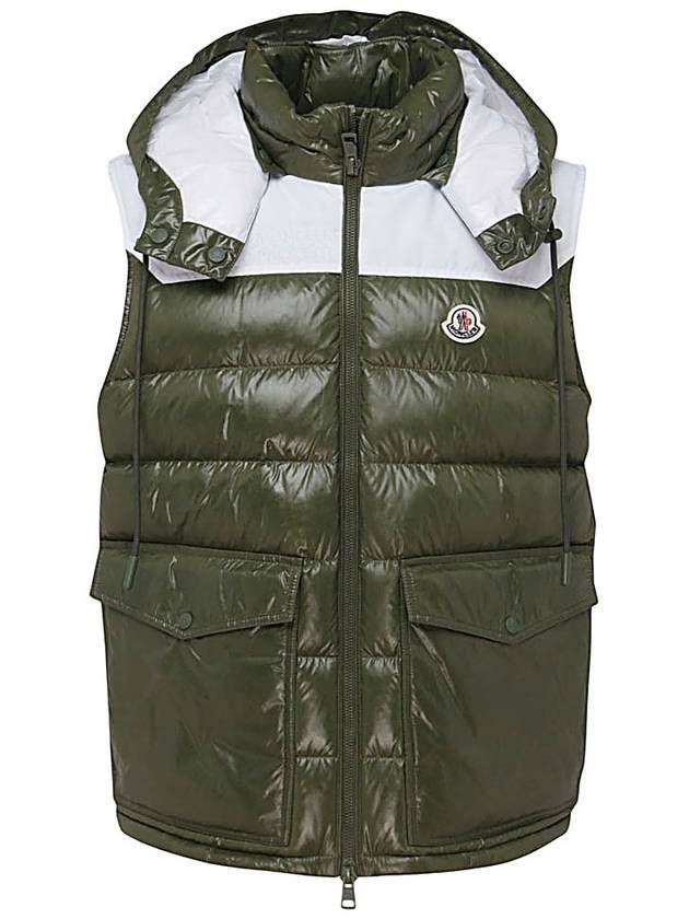 Men's GENICHI Logo Patch Padded Vest Green - MONCLER - BALAAN 1