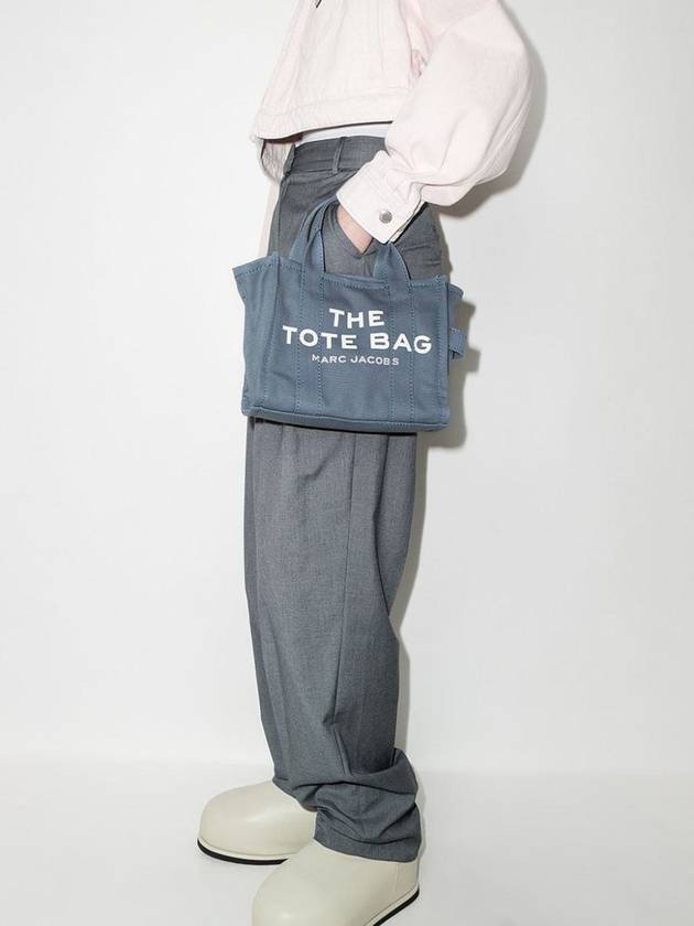 Logo Small Canvas Tote Bag Blue Shadow - MARC JACOBS - BALAAN 3