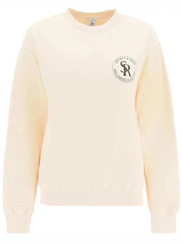 Logo Crew Neck Cotton Sweatshirt Beige - SPORTY & RICH - BALAAN 3