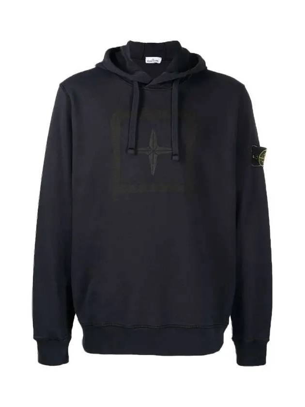 Men's Wappen Patch Box Logo Hoodie Navy - STONE ISLAND - BALAAN 3