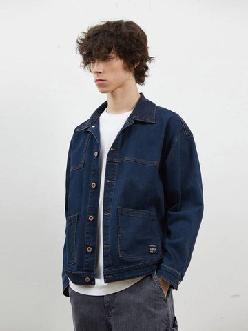 denim patchwork jacket dark blue - CORK - BALAAN 1