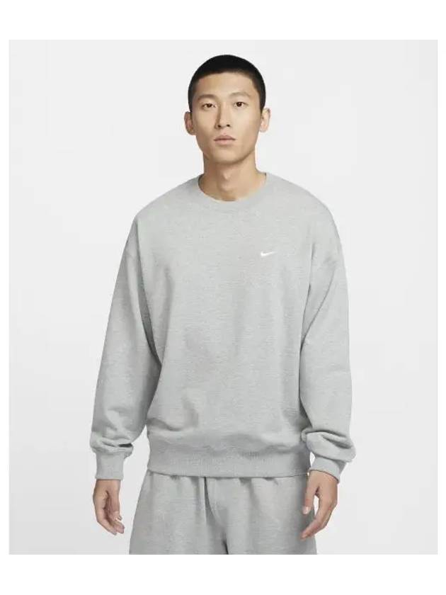 Solo Swoosh French Terry Sweatshirt Dark Grey Heather - NIKE - BALAAN 2