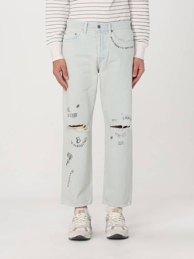 Printed Straight Jeans Light Blue - GOLDEN GOOSE - BALAAN 2