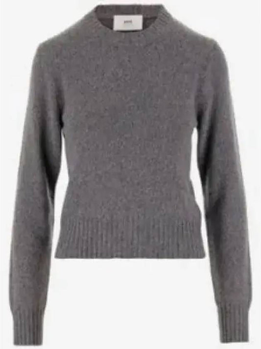 Heart Logo Cashmere Knit Top Grey - AMI - BALAAN 2