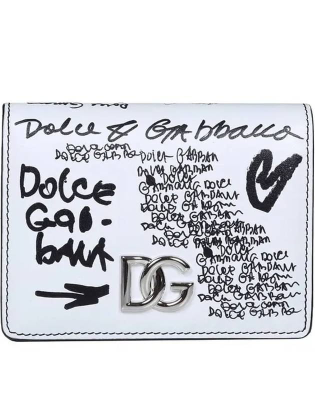 Graffiti Print Half Wallet White - DOLCE&GABBANA - BALAAN 1