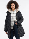 Women's Charlie Coat CHARLECOTE Quilted Jacket Black - BARBOUR - BALAAN.