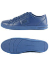 Logo Patch Leather Low Top Sneakers Blue - DOLCE&GABBANA - BALAAN 4