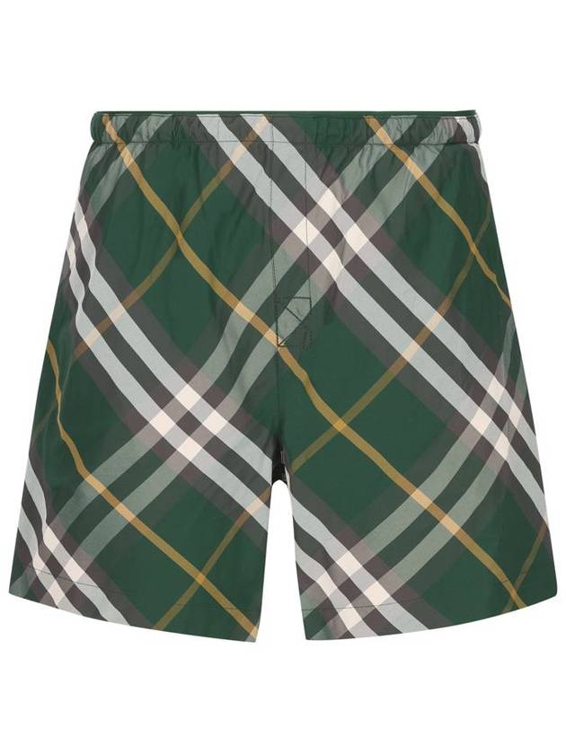 Check Twill Swim Shorts Green - BURBERRY - BALAAN 2