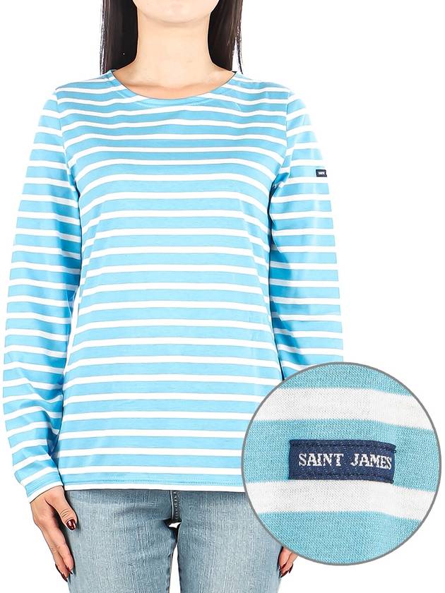 Minquiers Striped Long Sleeve T-Shirt Blue - SAINT JAMES - BALAAN 2