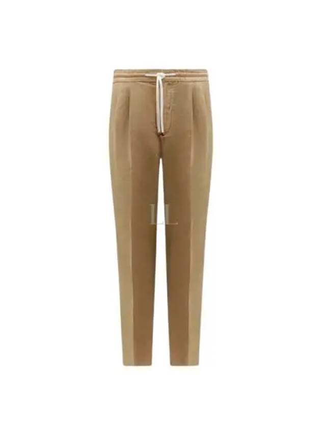 Drawstring Pleated Tapered Straight Pants Beige - BRUNELLO CUCINELLI - BALAAN 2