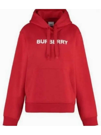 Women's Logo Print Cotton Hoodie Red - BURBERRY - BALAAN 2