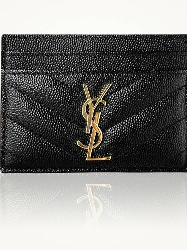 Caviar card wallet holder black gold 423291 - SAINT LAURENT - BALAAN 2