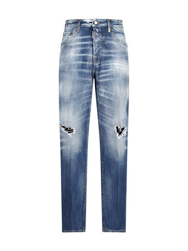 STRAIGHT JEANS WITH A LIVED EFFECT - DSQUARED2 - BALAAN 1