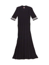 Cotton Pleated Cricket Striped Cable Midi Dress Navy - THOM BROWNE - BALAAN 3