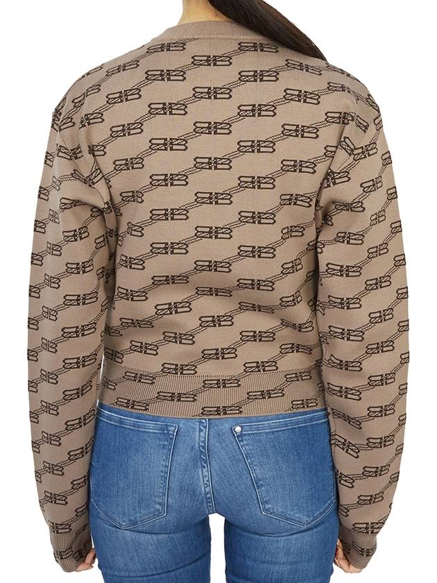 BB Icon Jacquard Knit Top Brown - BALENCIAGA - BALAAN.