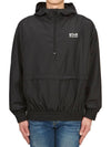 Men's Back Logo Hooded Windbreaker Black - GOLDEN GOOSE - BALAAN 2