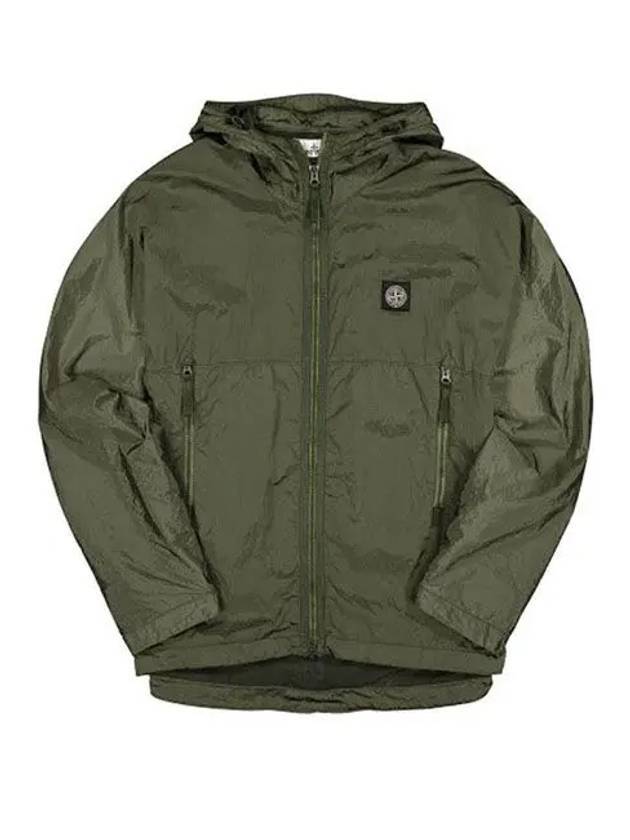 Logo Patch Wappen Nylon Metal Hooded Jacket Khaki - STONE ISLAND - BALAAN 1