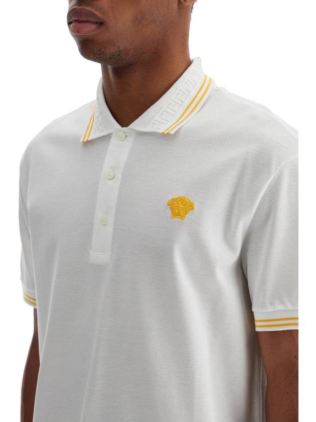 Medusa Head Embroidery Cotton Polo Shirt White - VERSACE - BALAAN 5