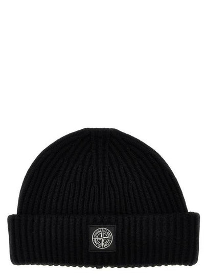 N22C3 Full Rib RWS Wool Beanie Black - STONE ISLAND - BALAAN 2